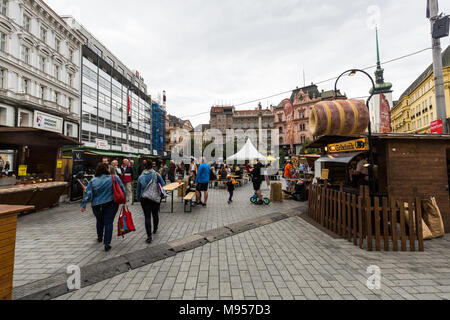 BRNO, Repubblica Ceca - 17 giugno 2017: vista del centro della città e la città vecchia parte della città ceca Brno il 17 giugno 2017. La sua è la seconda città più grande i Foto Stock