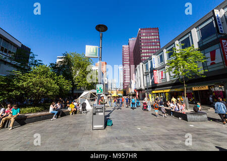 ROTTERDAM, Paesi Bassi - 25 Maggio 2017: Vista di persone shopping presso la strada dello shopping, Binnenwegplein e Lijnbaan Maggio 25, 2017. La sua situato nel Foto Stock