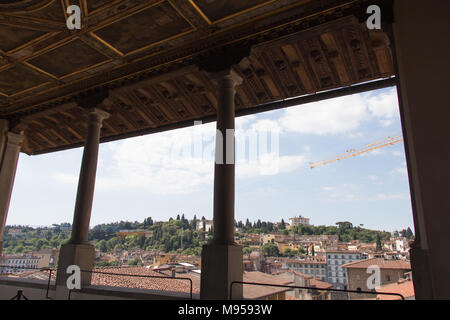 L'Italia, Firenze - 18 Maggio 2017: la vista dalla terrazza di Saturno in Palazzo Vecchio il 18 maggio 2017 a Firenze, Italia. Foto Stock