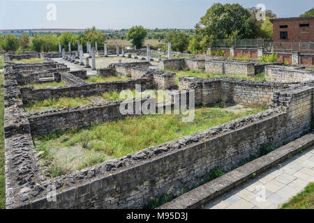 Rovine dell'antico insediamento romano Abrittus, Bulgaria Foto Stock