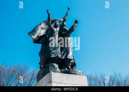 Seoul, Corea del Sud - 6 Marzo 2016 : Memorial statua di 3.1 Dichiarazione di indipendenza in Seodaemun Independence Park Foto Stock