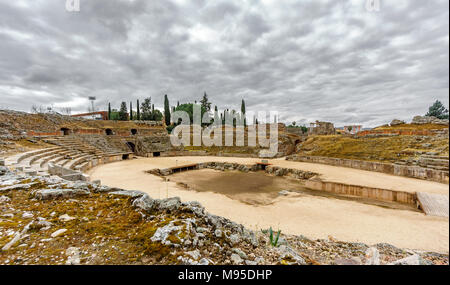 Anfiteatro romano di Merida, Spagna Foto Stock