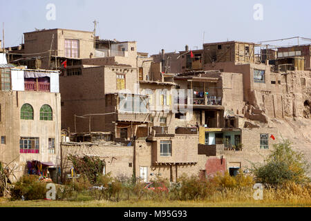 Köziciyerbisi, l'ultima parte rimasta della città vecchia di Kashgar nello Xinjiang, in Cina Foto Stock