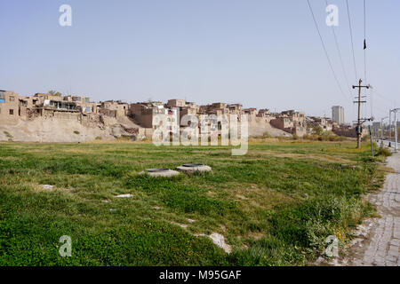 Köziciyerbisi, l'ultima parte rimasta della città vecchia di Kashgar nello Xinjiang, in Cina Foto Stock