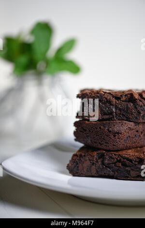 Mint Brownie al cioccolato Foto Stock