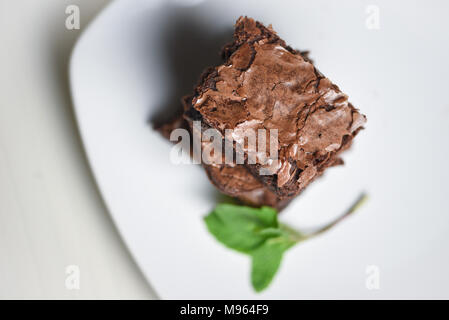 Mint Brownie al cioccolato Foto Stock