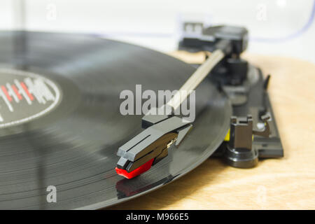 Un record giocando su un record giocatore Foto Stock