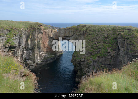 Iva del Kirbister, Arco Naturale, Stronsay, Orkney Foto Stock