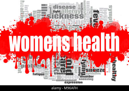 Womens Health word design cloud. Illustrazione creativa di idea parola caratteri tipografici . Il rendering 3D. Foto Stock