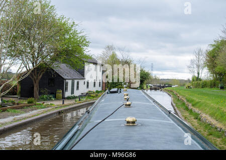 Narrowboat in Llangollen Canal in Galles Foto Stock