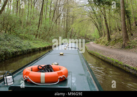 Narrowboat in Llangollen Canal in Galles Foto Stock