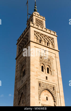 Il Marocco, Casablanca, Quartier Habous, Muhammadi minareto della moschea Foto Stock