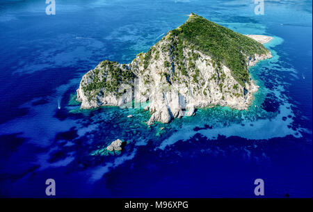 Una veduta aerea di marathonisi a Zante Foto Stock