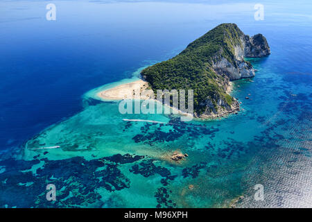 Una veduta aerea di marathonisi a Zante Foto Stock