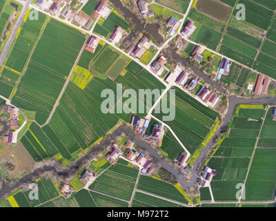 Nanton, Nanton, Cina. 23 Mar, 2018. Nantong, Cina-23rd Marzo 2018: la fotografia aerea del villaggio in Nantong, est cinese della provincia di Jiangsu. Credito: SIPA Asia/ZUMA filo/Alamy Live News Foto Stock