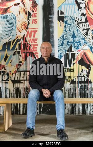 Edinburgh, Regno Unito . 23 marzo, 2018. Trainspotting autore, Irvine Welsh, lancia il suo nuovo libro Dead i pantaloni da uomo presso la fabbrica di biscotti in Edinburgh Credito: ricca di Dyson/Alamy Live News Foto Stock