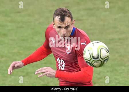 Karvina, Repubblica Ceca. 23 Mar, 2018. David Lischka (CZE) in azione durante la UEFA Europei Under-21 il qualificatore corrispondono, gruppo 1, Repubblica Ceca vs Croazia, a Karvina, Repubblica Ceca, il 23 marzo 2018. Credito: Jaroslav Ozana/CTK foto/Alamy Live News Foto Stock