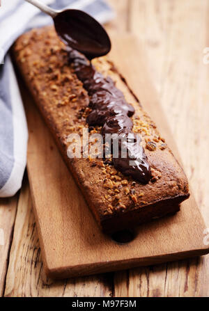 Noce dessert con cioccolato Foto Stock