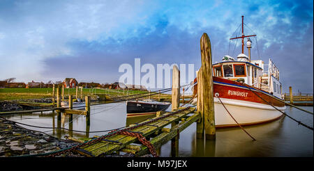 Deutschland, Schleswig-Holstein, Hallig, Oland, Ausflugsboot, 'MS Rungholt' Foto Stock