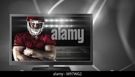 Giocatore di football americano in televisione Foto Stock