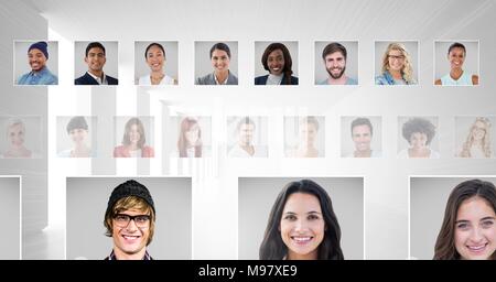 Ritratto di profili di persone diverse Foto Stock