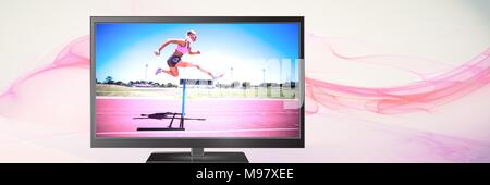 Ostacolo ponticello dello sport in televisione Foto Stock