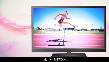 Ostacolo ponticello dello sport in televisione Foto Stock