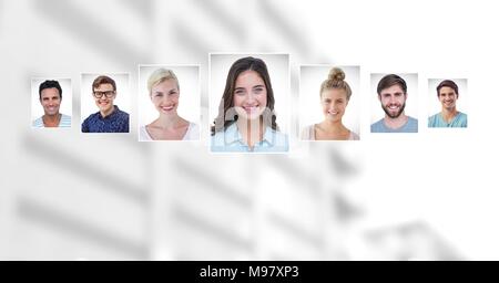 Ritratto di profili di persone diverse Foto Stock