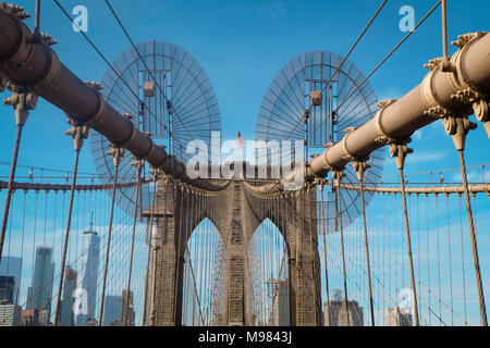 Stati Uniti d'America, la città di New York, il Ponte di Brooklyn Foto Stock