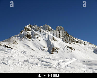 La svizzera di sci e snow-sport legato resort di St Luc e Chandolin in Vallese Svizzera Foto Stock