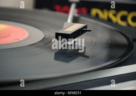 Riproduzione di vinil Foto Stock