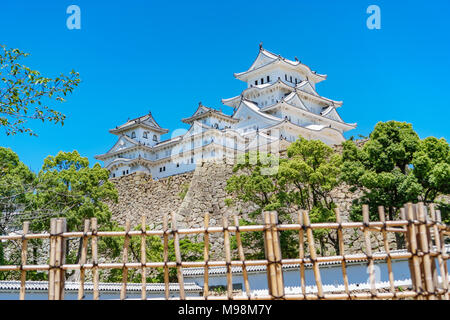 L'Airone bianco il castello di Himeji, Giappone Foto Stock