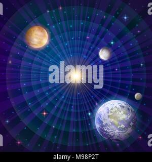 Pianeti del Sistema Solare Illustrazione Vettoriale