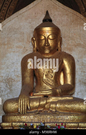 Myanmar Birmania, Bagan, Dhammayangyi tempio, statua del Buddha, Foto Stock