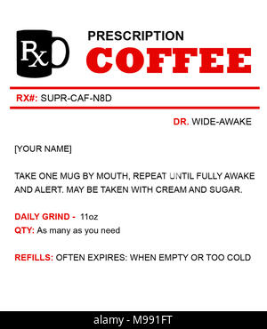 Miglior caffè di prescrizione Foto Stock
