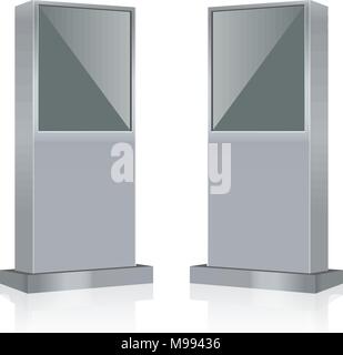 Vettore di informazioni interattive terminale Kiosk stand Screen Display Infokiosk Console Illustrazione Vettoriale
