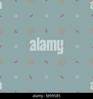 Modello senza giunture di orange margherite e foglie rosse Illustrazione Vettoriale