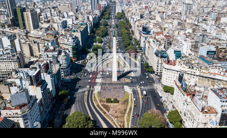 Obelisco de Buenos Aires o obelisco di Buenos Aires, Buenos Aires, Argentina Foto Stock