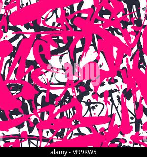 Vector graffiti seamless pattern con abstract luminose colorate t Illustrazione Vettoriale