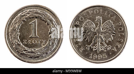 Polish Zloty 1 moneta Foto Stock