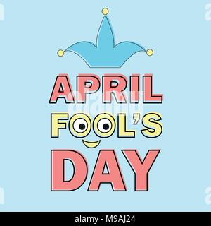 April Fools Day testo e elemento divertente illustrazione vettoriale per biglietto di auguri Illustrazione Vettoriale