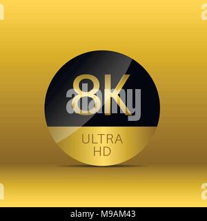 8K Ultra icona HD Illustrazione Vettoriale