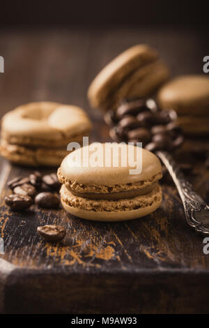 Caffè francese macarons Foto Stock