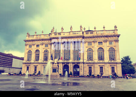 Royal Palace (Palazzo Madama e casaforte degli Acaja) a Torino, Italia. Aggiunto al patrimonio mondiale Unesco elenco Foto Stock