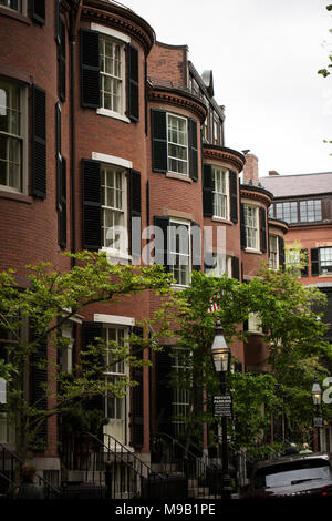 Louisburg piazza nel centro storico di Beacon Hill quartiere di Boston, Massachusetts. Foto Stock