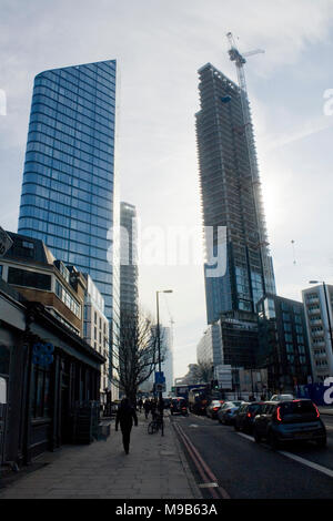 London City Road Moreland torri via canaletto torre di Carrara ed il lessico Foto Stock