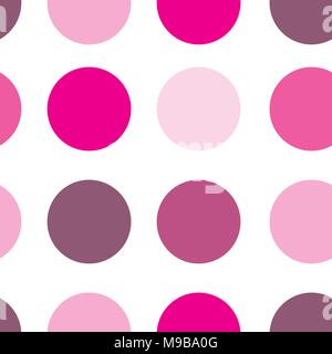 Grandi cerchi di colore rosa su bianco Illustrazione Vettoriale