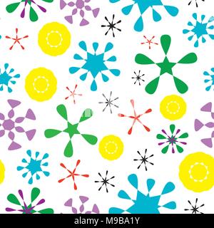 Large White Floral Pattern senza giunture Illustrazione Vettoriale