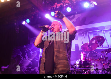 Udo Dirkschneider esegue il 21 marzo 2018 a Slim a San Francisco, California. Foto Stock