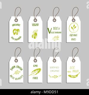 Set di eco friendly di etichette Illustrazione Vettoriale